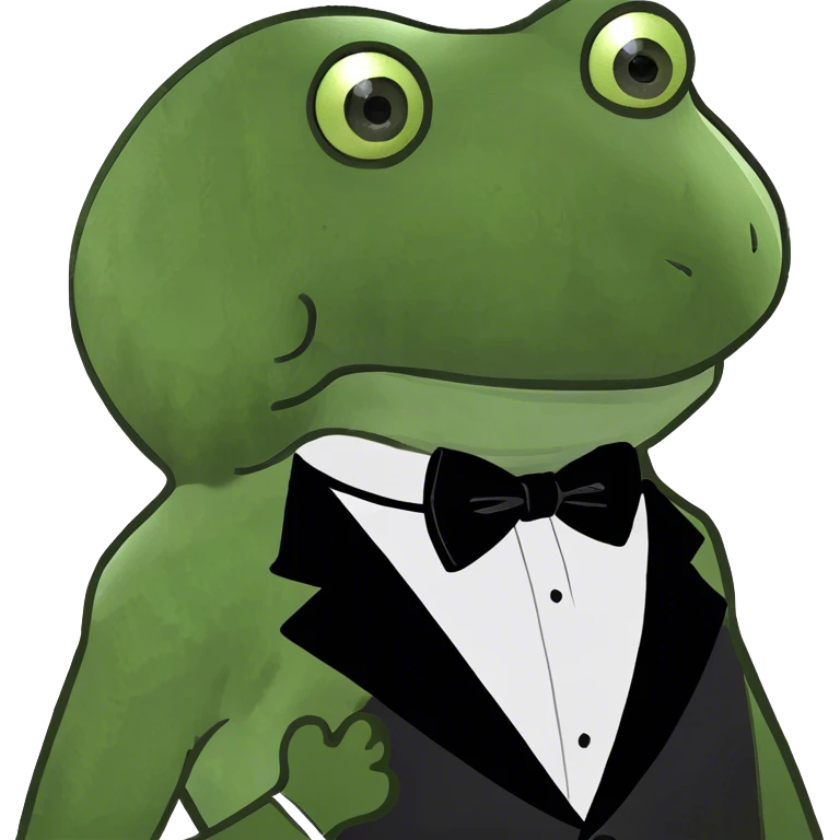 bufo wearing a tuxedo  emoji