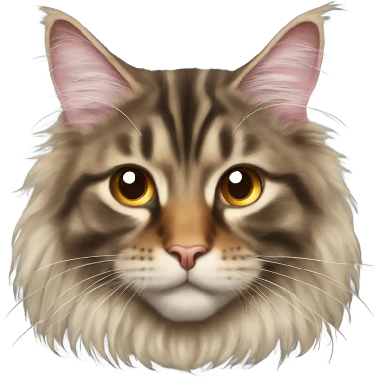 Maine Coon with a stupid face and butterfly on his nose emoji