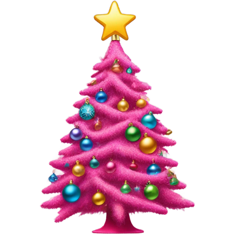 Pink Christmas tree emoji