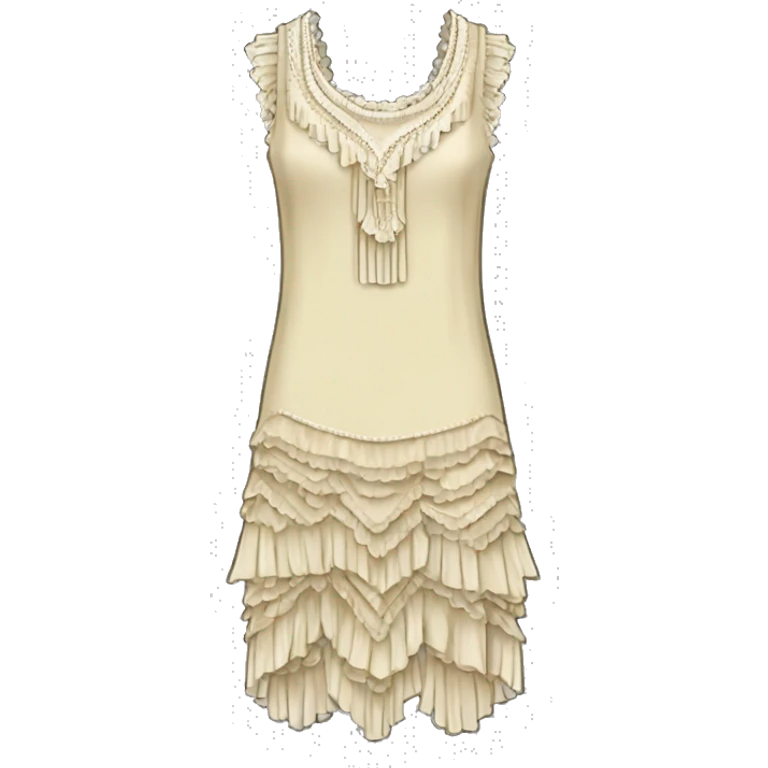 1920s frilly drop waist flapper dress  emoji