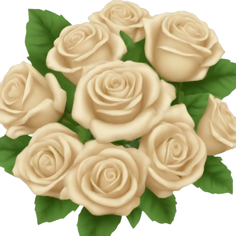 Beige bouquet of roses emoji