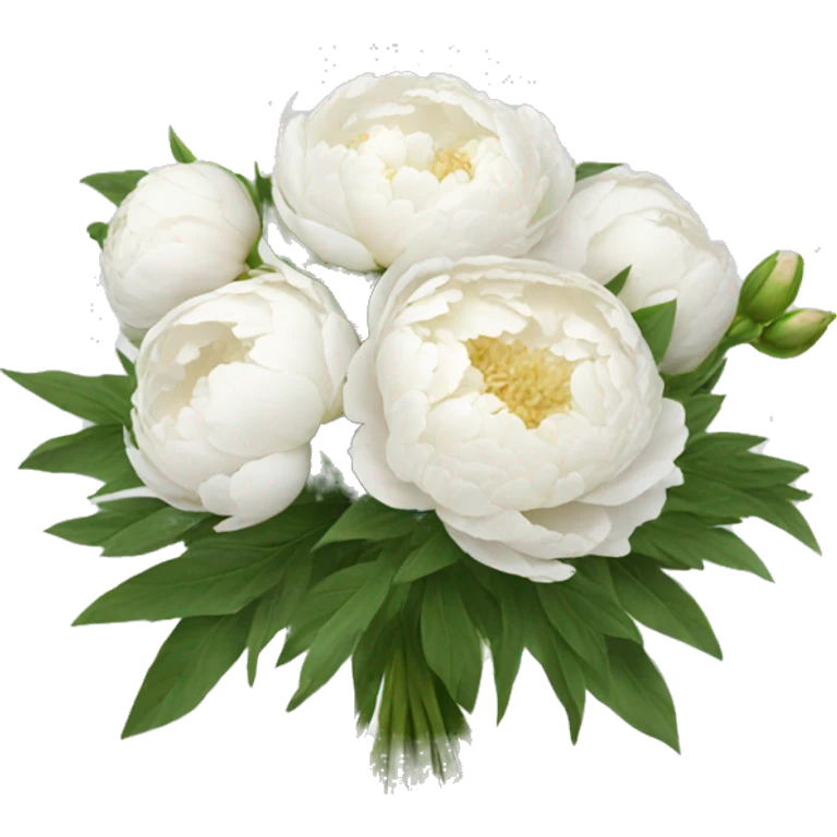 White peonies bouquet  emoji