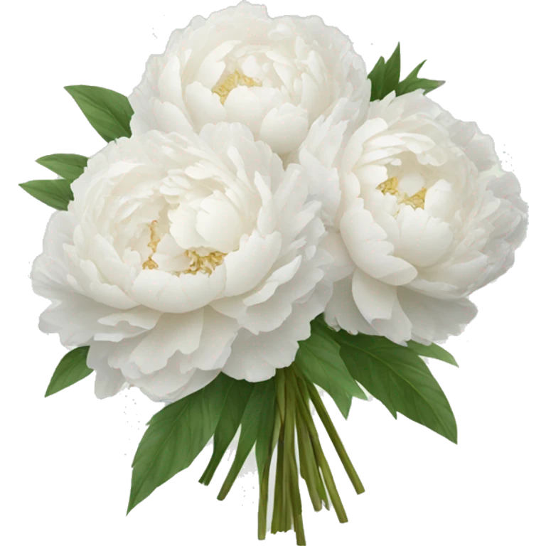 White peonies bouquet emoji