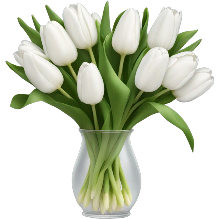 white tulip bouquet  emoji