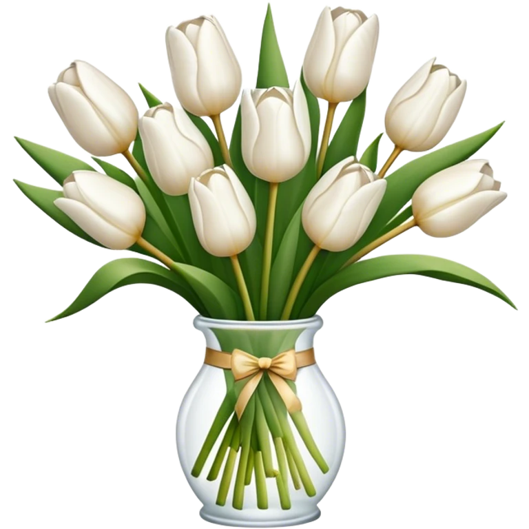 white tulip bouquet  emoji