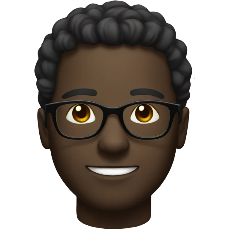 dark-skinned male portrait indoors with glasses emoji