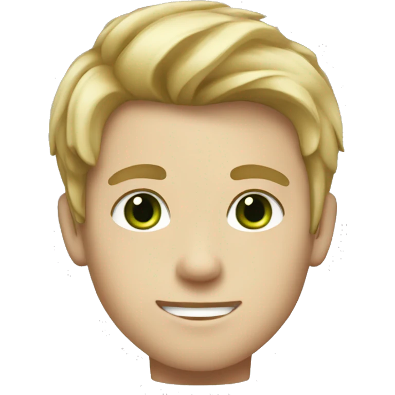 Charming boy with blond and brown hair and green eyes  emoji