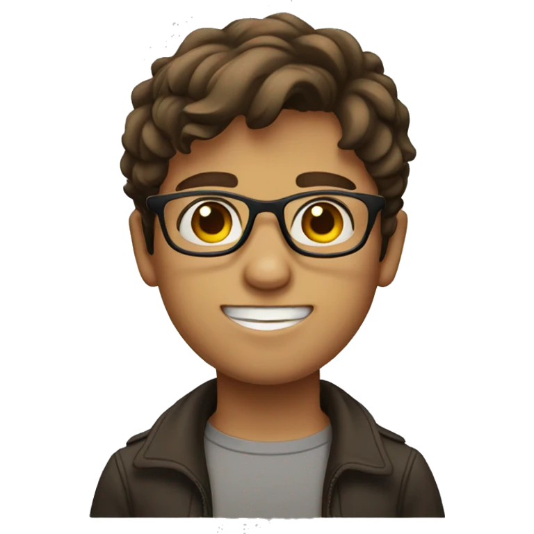 brown haired boy in glasses emoji