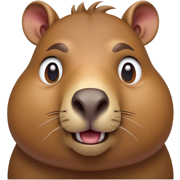 Cinematic Comical Capybara Portrait Emoji, Head tilted dramatically with an exaggeratedly shocked expression, featuring a robust, rotund build with wide, comically expressive eyes full of humorous disbelief, Simplified yet hilariously expressive features, highly detailed, glowing with a slightly sassy natural glow, high shine, dramatic yet playful, stylized with an air of quirky charm, soft glowing outline, capturing the essence of a meme-worthy capybara that looks ready to side-eye its way into viral fame! emoji