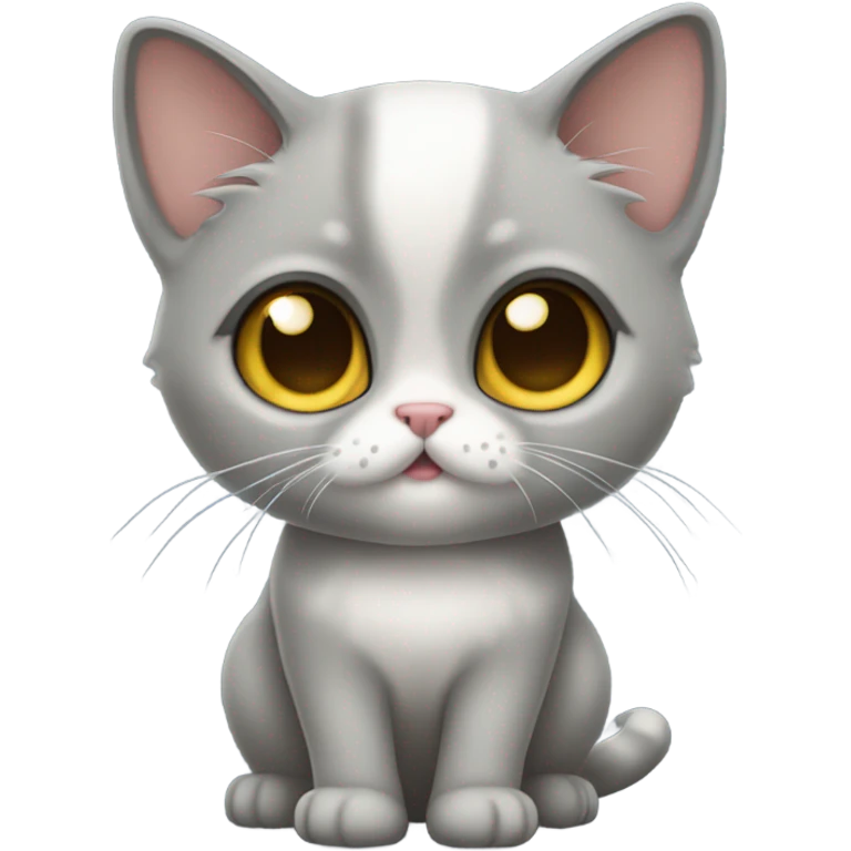 Gray munchkin cat sitting  emoji