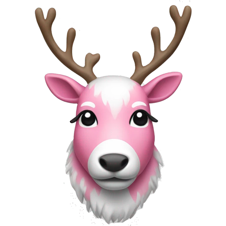 Pink and white reindeer  emoji