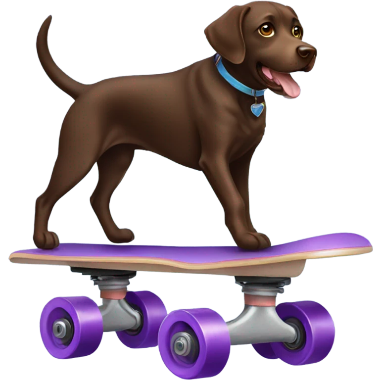 Chocolate lab roller skating  emoji