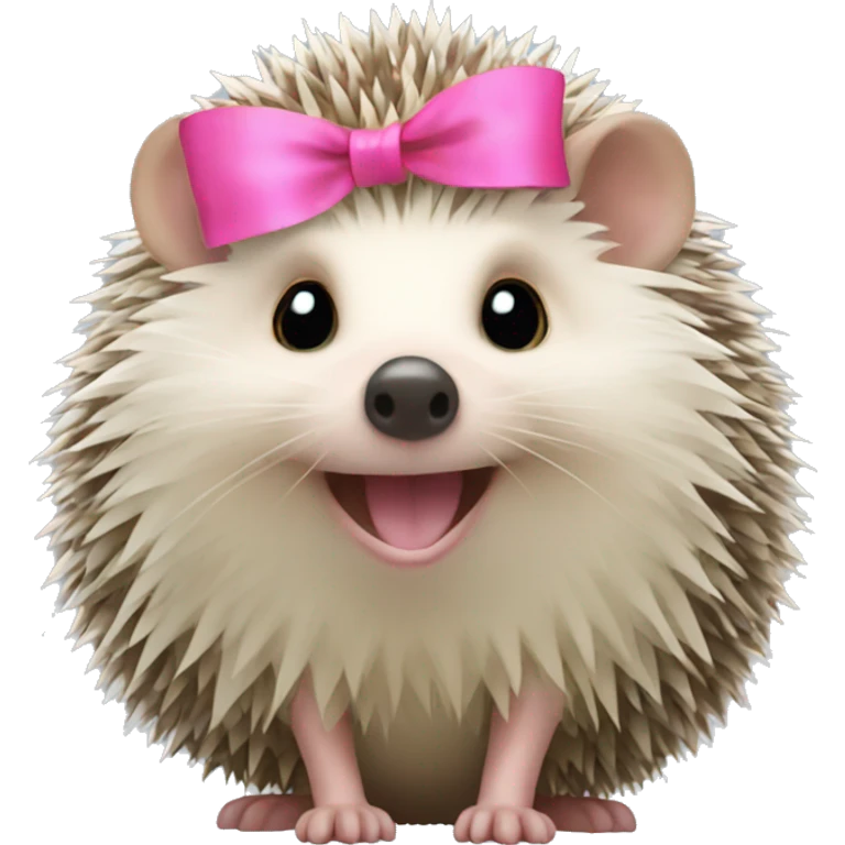 hedgehog with a pink bow emoji