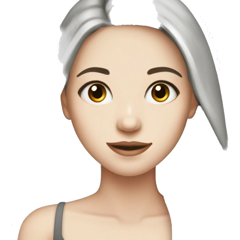 a beautiful pale girl with long dark hair emoji