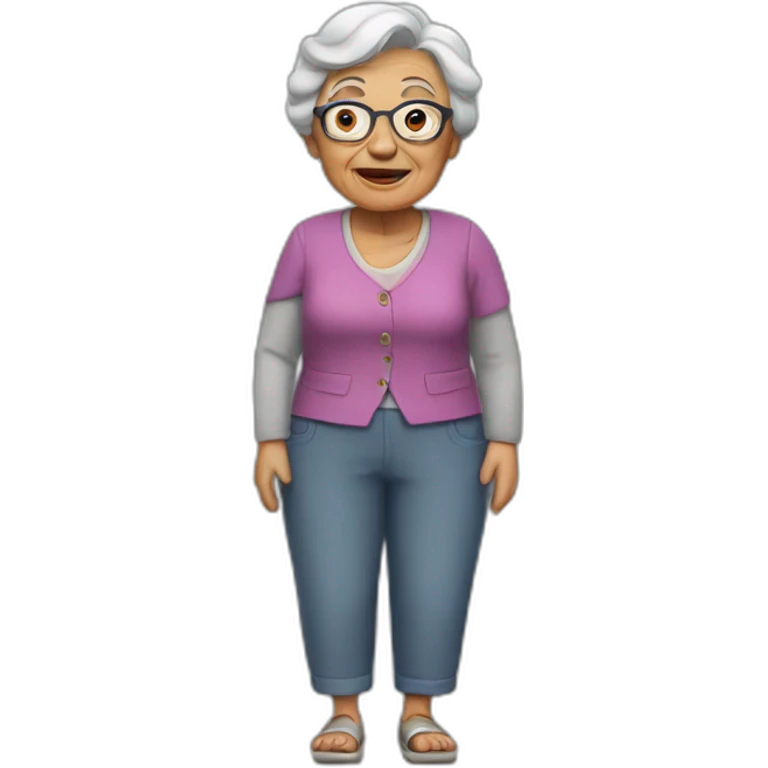 full grandmother in trousers emoji