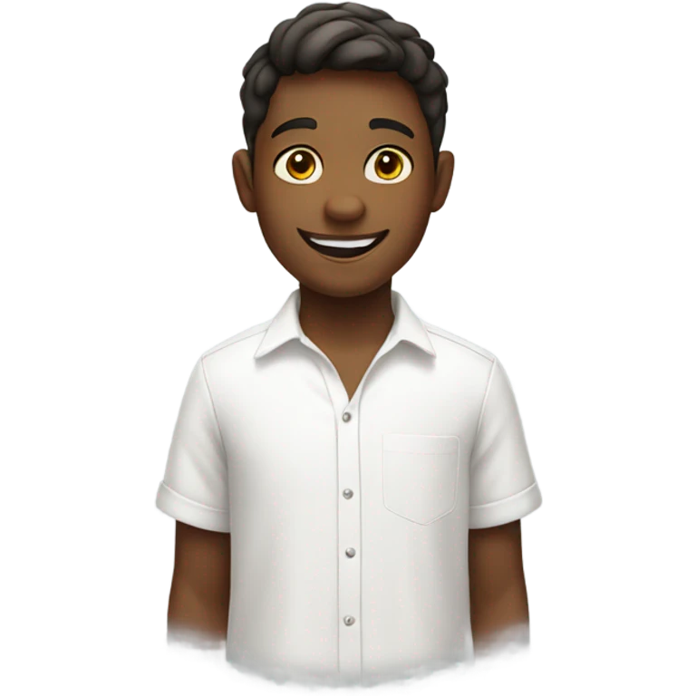 smiling boy in white shirt emoji