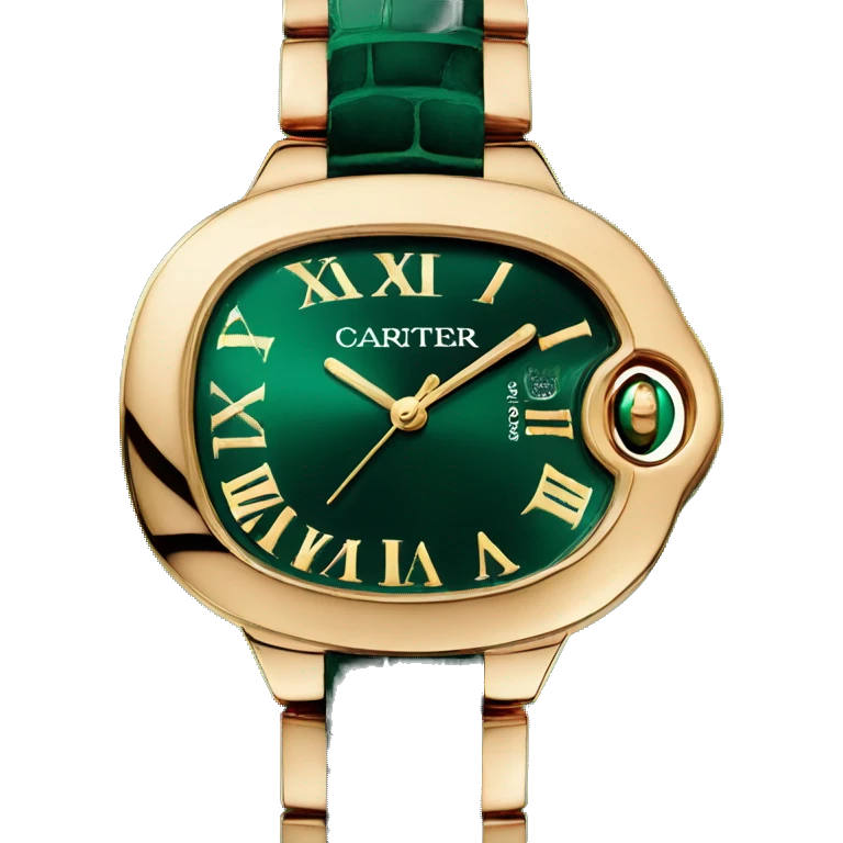 Dark green with gold details cartier watch  emoji