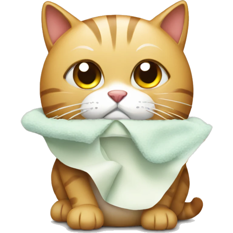 Cat with cold flu emoji