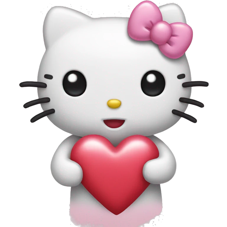hello kitty with heart emoji