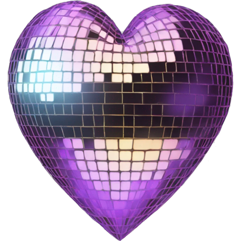mirrorball in the shape of a heart emoji