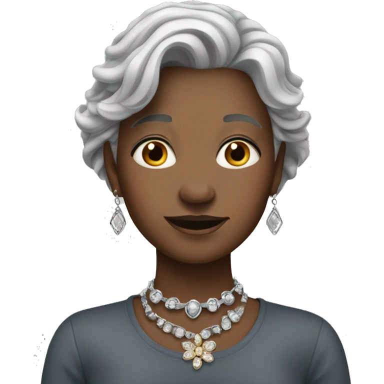grey haired girl with jewelry emoji