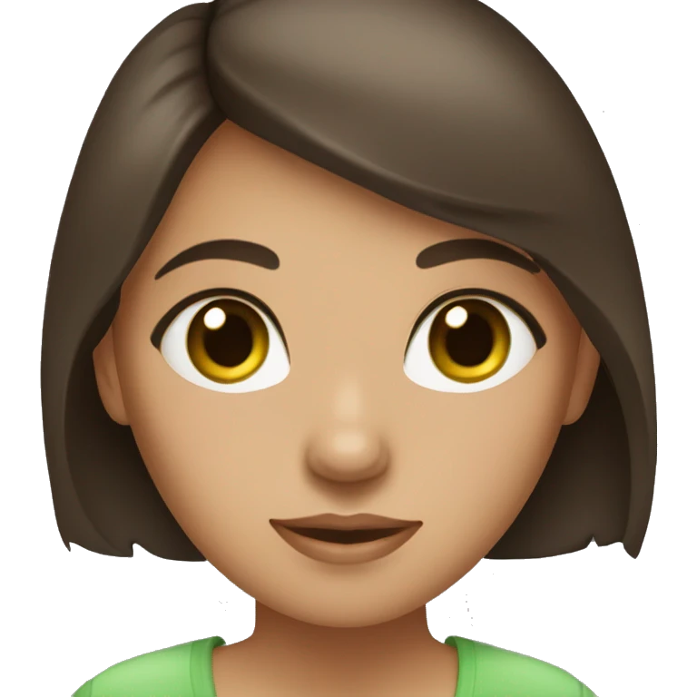 brunette girl with green-brown eyes emoji