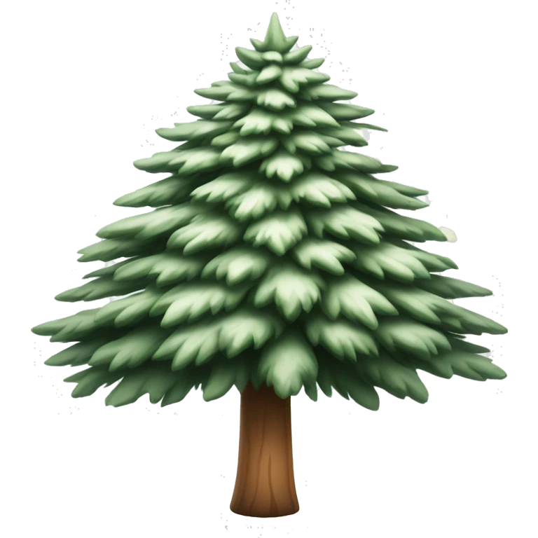  actual white fir christmas tree isolated.  emoji