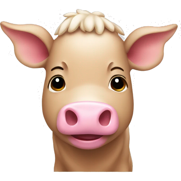 Cerdo con un lazo rosa emoji
