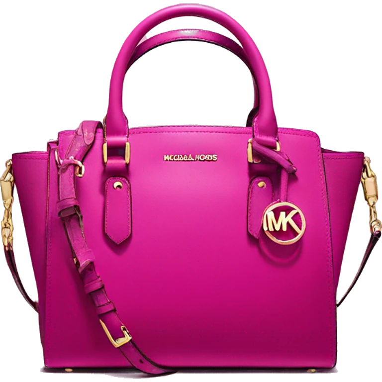 Realistic isolated magenta ombre Michael kors satchel purse.  emoji