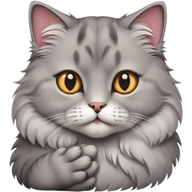 thoughtful cat with paw on chin emoji