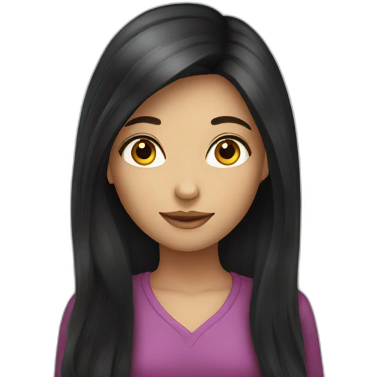 Girl with beautiful long dark hair emoji
