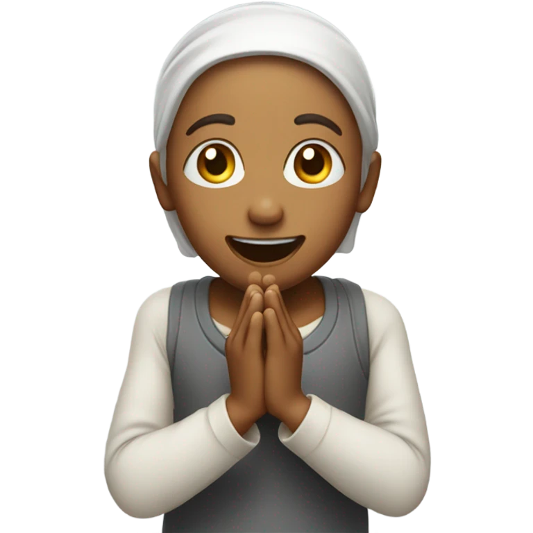 praying while laughing and crying at the same tome emoji