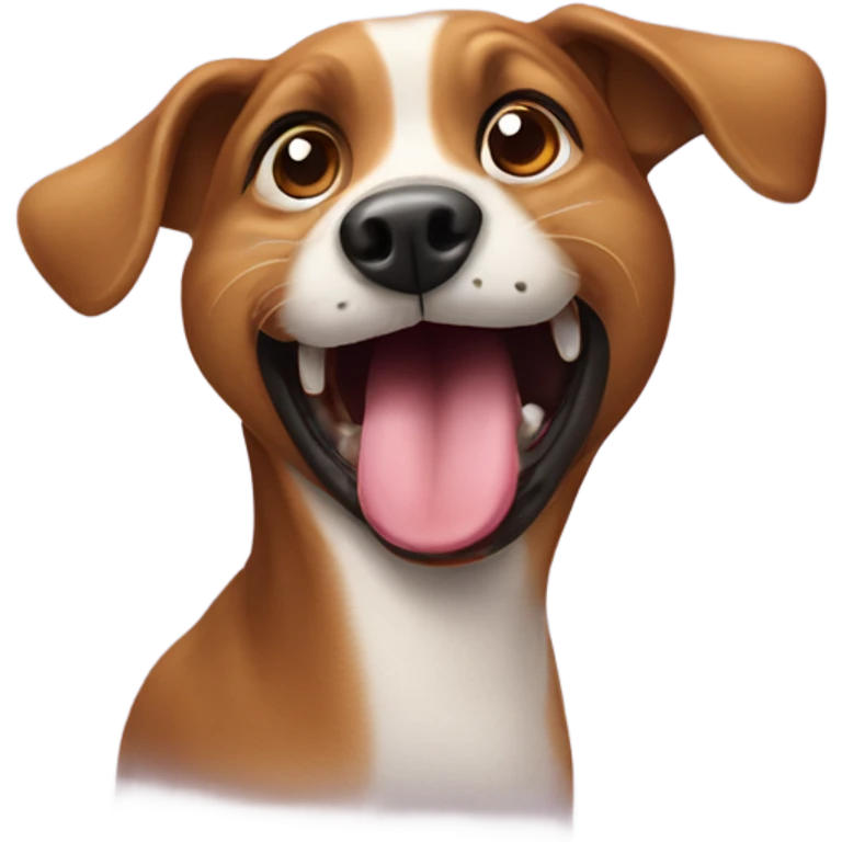 playful dog with tongue out emoji