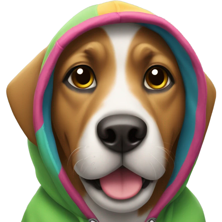 Dog wearing hoody emoji