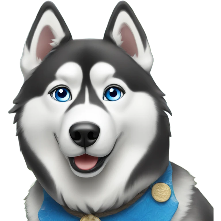 Blue eyed husky in Thailand  emoji