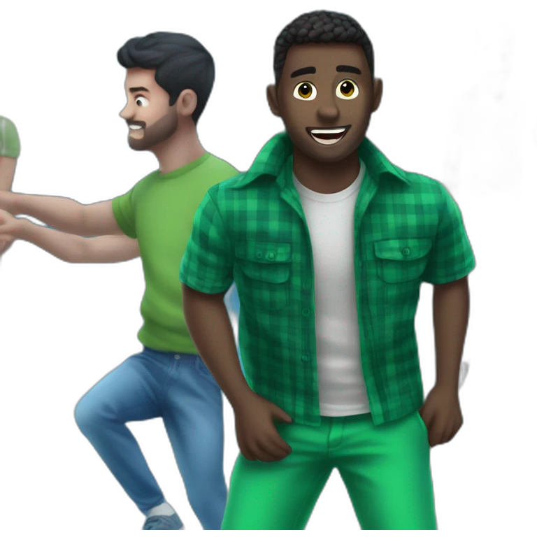 green shirt male crowd emoji | AI Emoji Generator
