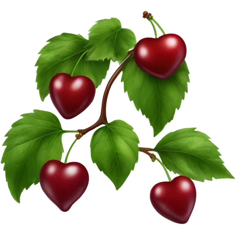 Heart shape cherries emoji