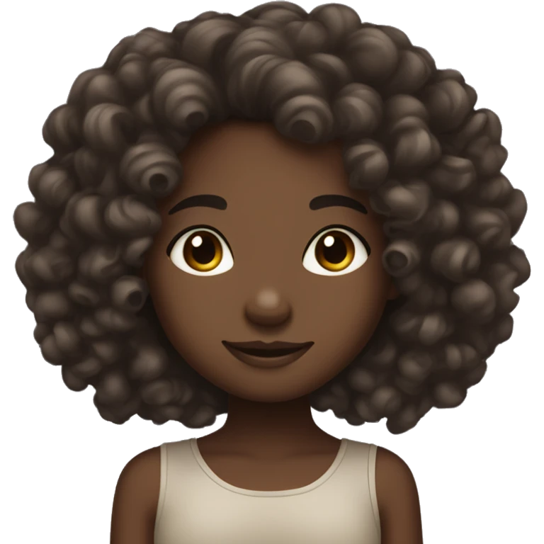 Melanin skinned girl with 3a  curly hair type emoji