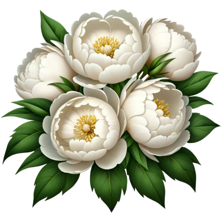 White peonies bouquet  emoji
