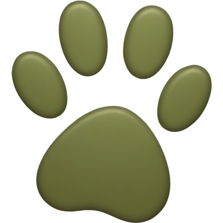 Khaki-green paw emoji