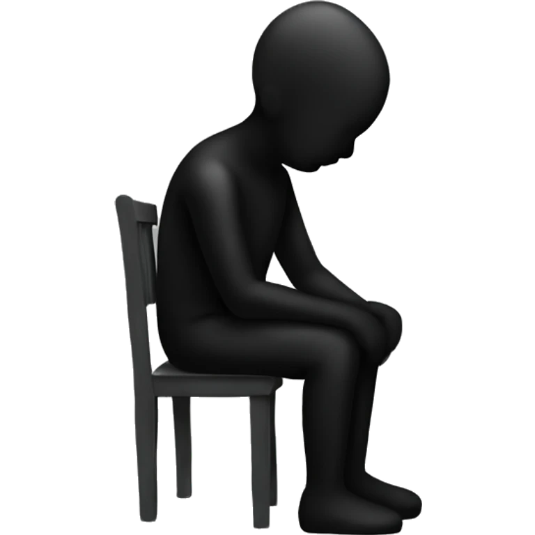 lonely figure in black emoji