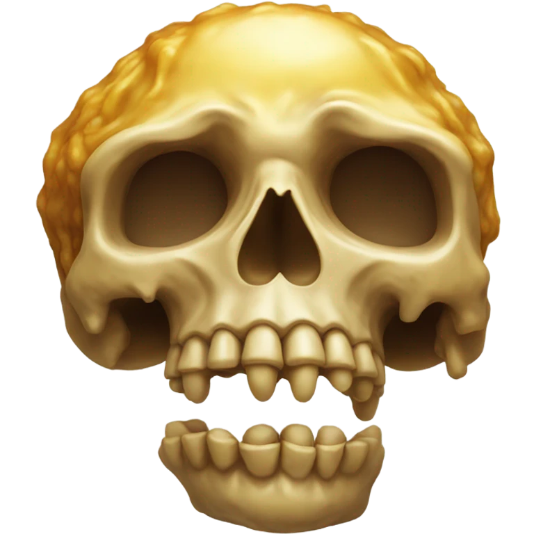 Skull praying but Deep fried  emoji