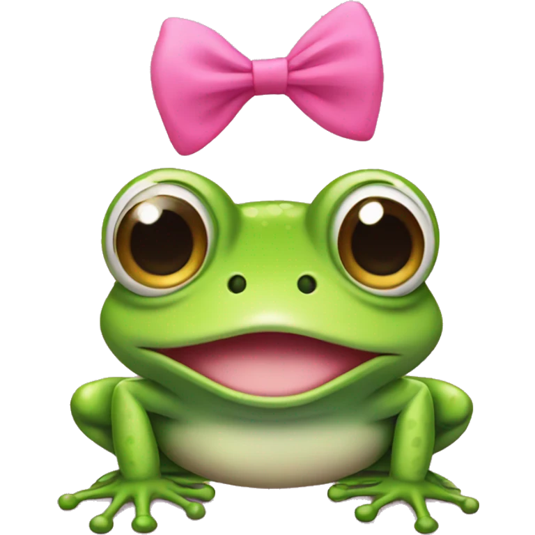 frog with pink bow on its head emoji