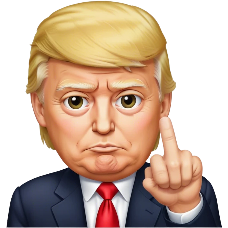 Old Donald Trump shows one finger photorealistic emoji