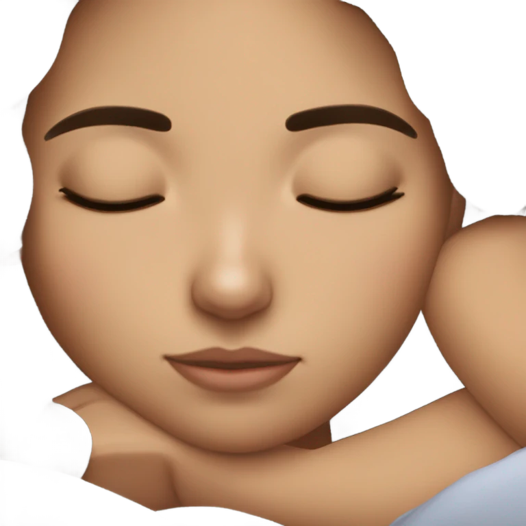 Brunette girl sleeping emoji