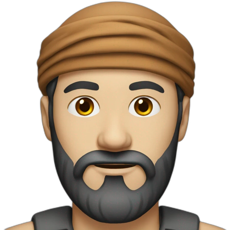 white man wearing turban dark brown beard emoji