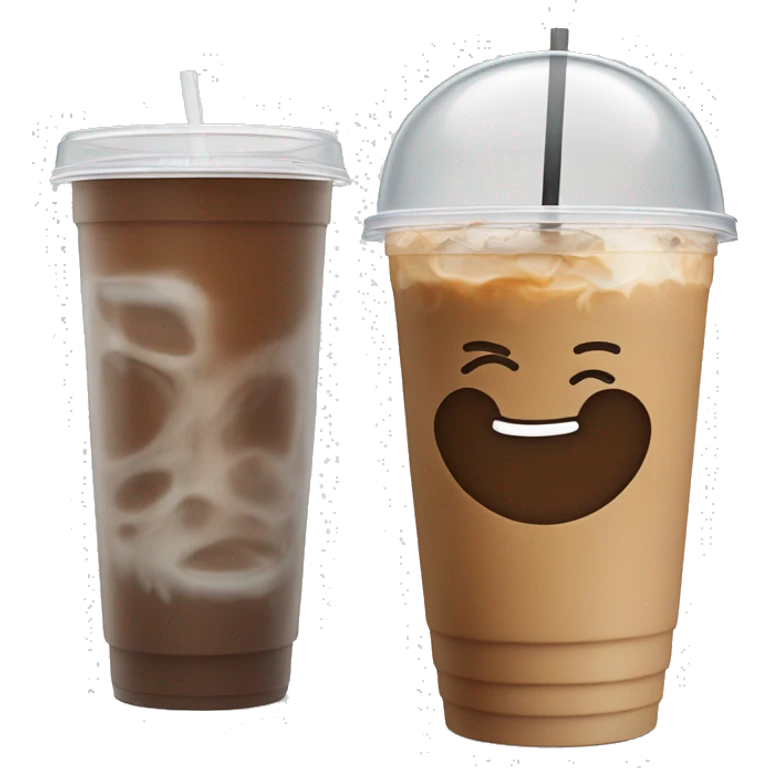 iced coffee in a plastic clear to-go cup emoji