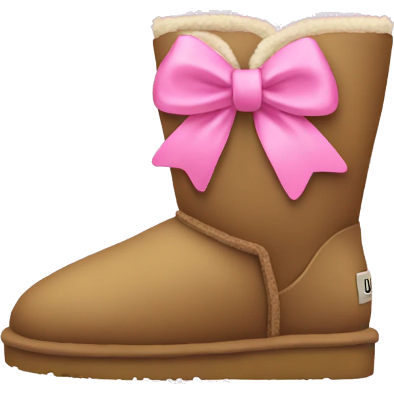 Uggs with a bow and pink emoji