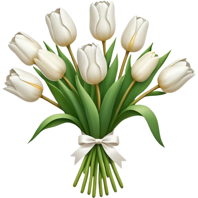 white tulip bouquet  emoji