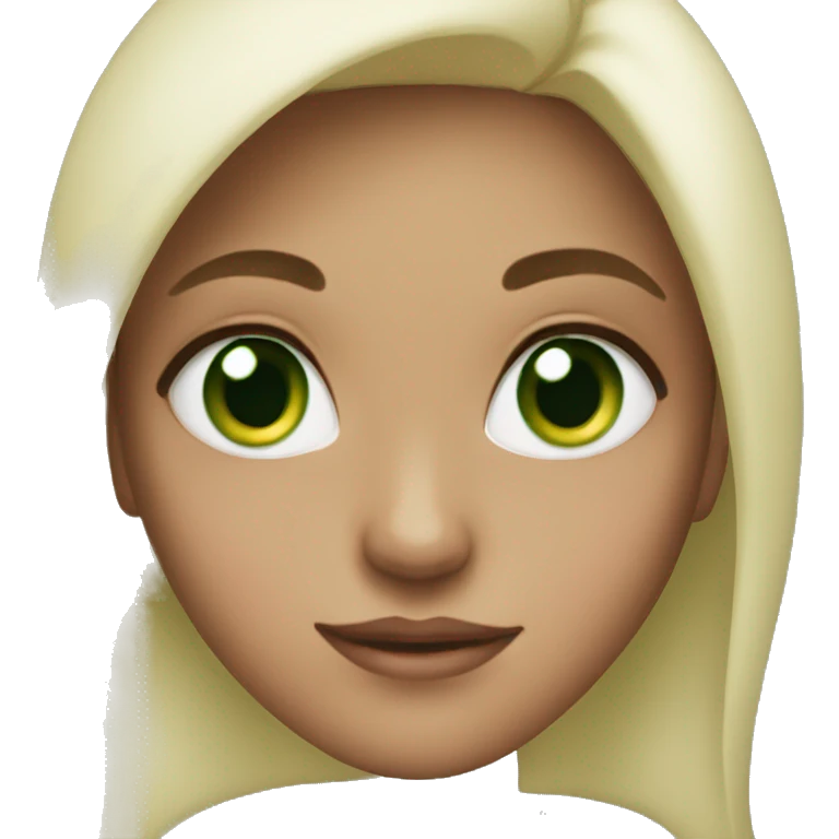 girl green eyes in love emoji